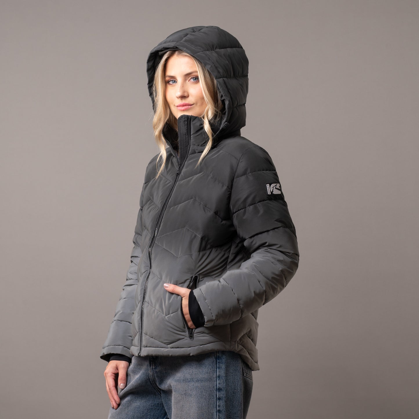 Campera Abrigo Rusty Dance Puffer Coat Ld Grey