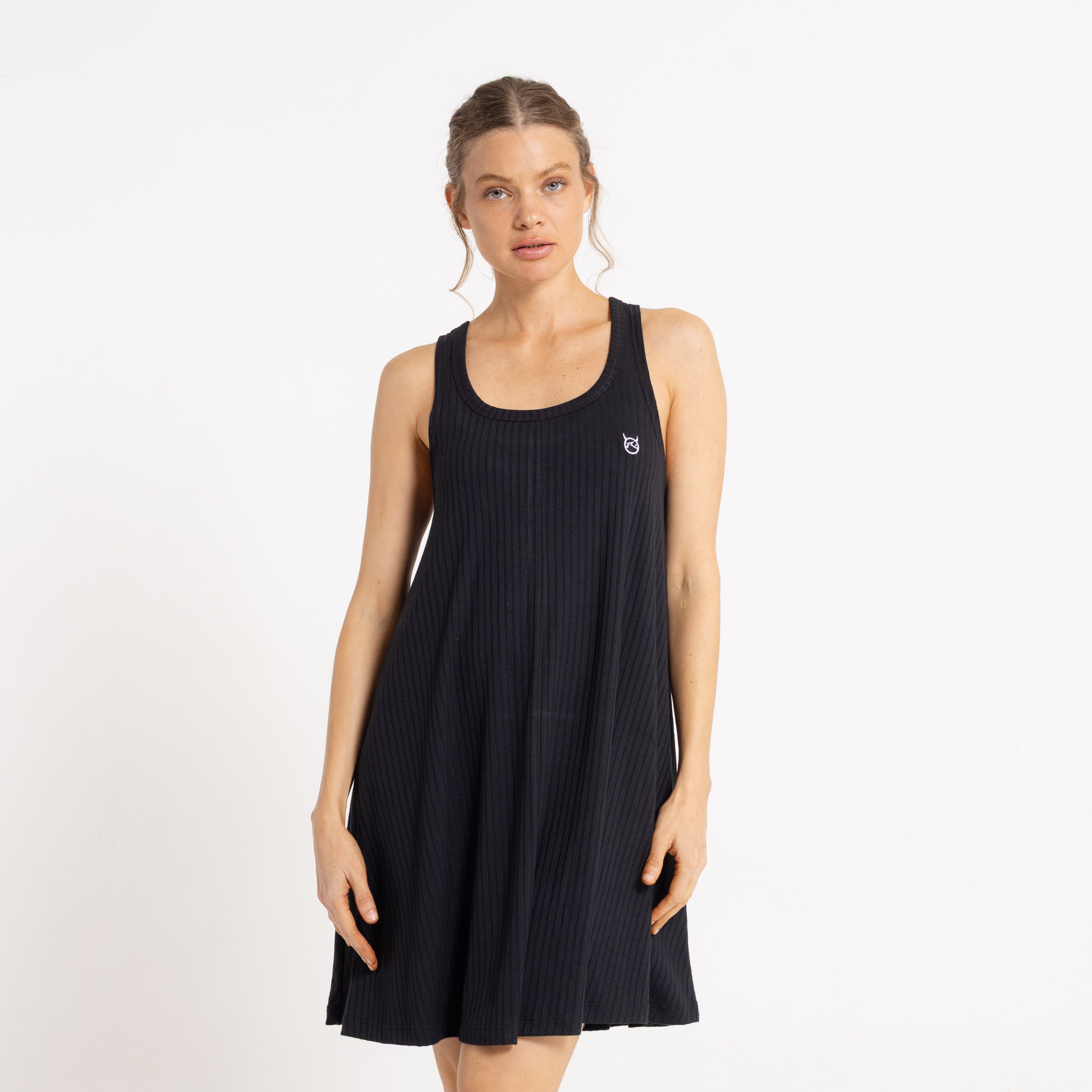 Vestido Rusty Devil Rib Dress Ld Black