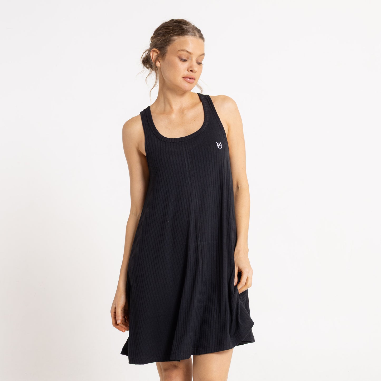Vestido Rusty Devil Rib Dress Ld Black