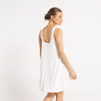 Vestido Rusty Devil Rib Dress Ld Off White