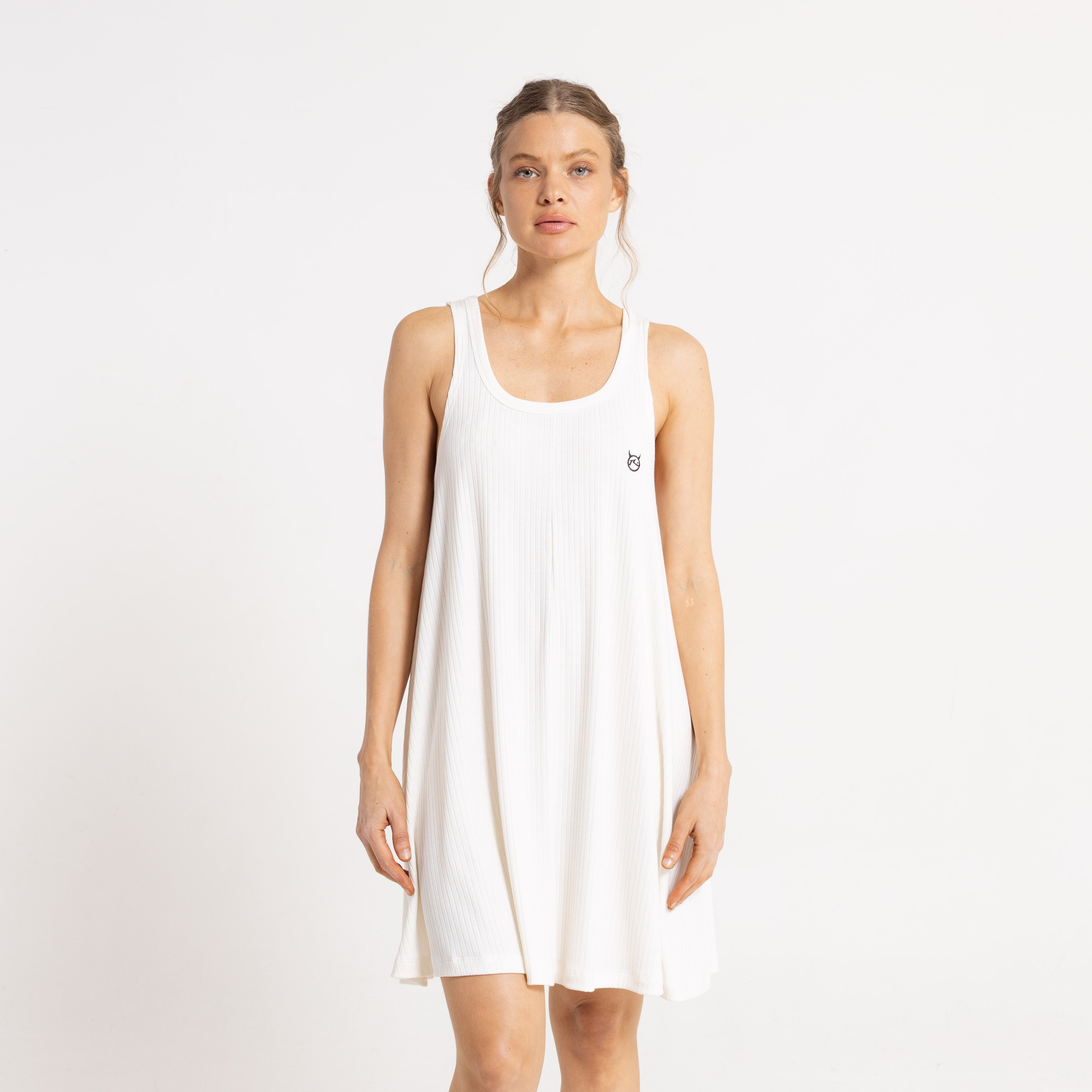 Vestido Rusty Devil Rib Dress Ld Off White