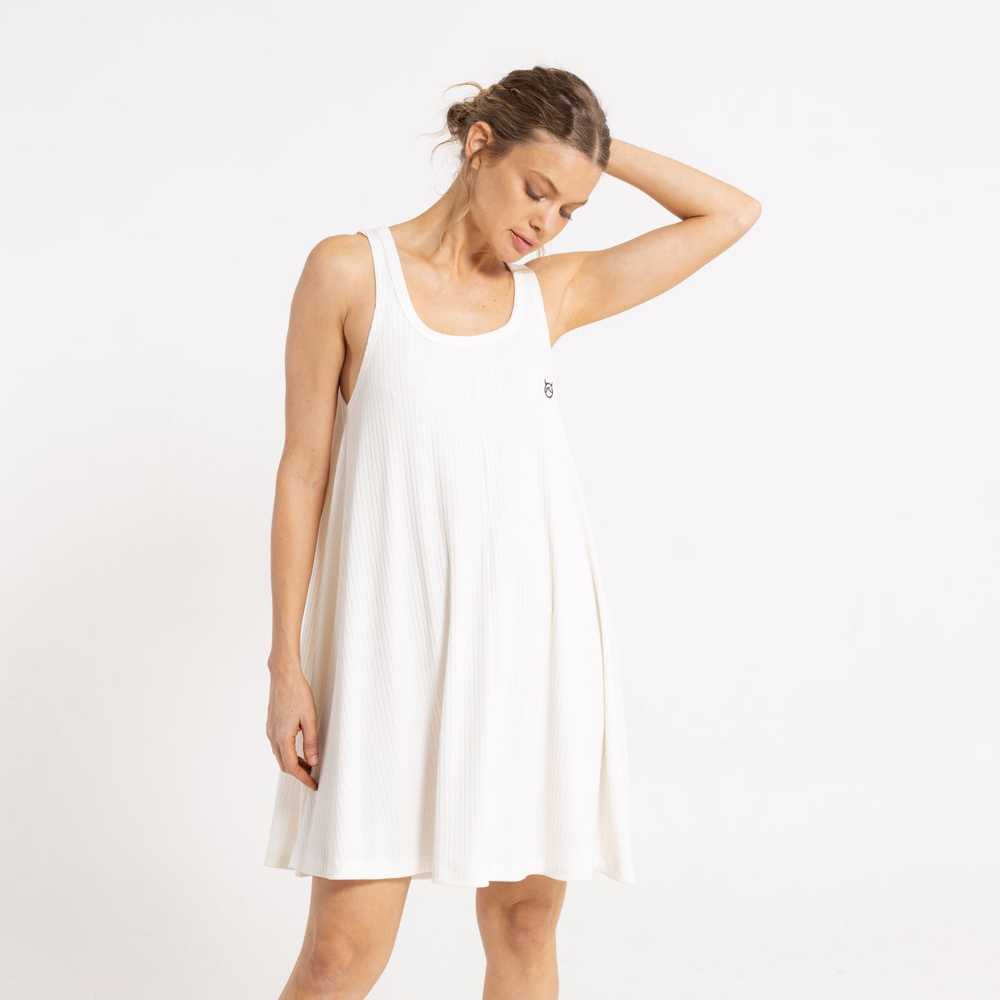 Vestido Rusty Devil Rib Dress Ld Off White