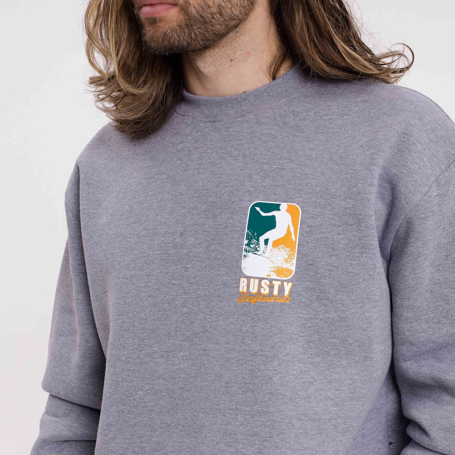 Buzo Rusty Double Shooter Crew Grey Marle
