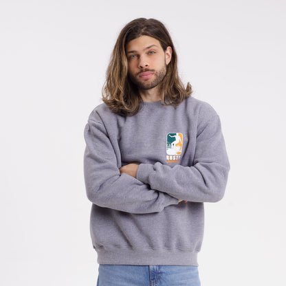 Buzo Rusty Double Shooter Crew Grey Marle