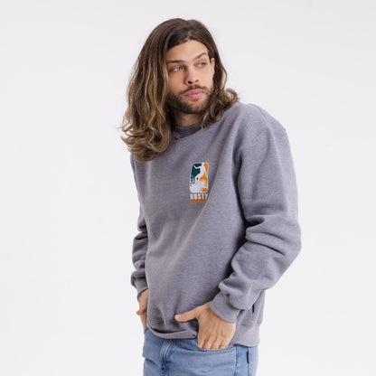 Buzo Rusty Double Shooter Crew Grey Marle