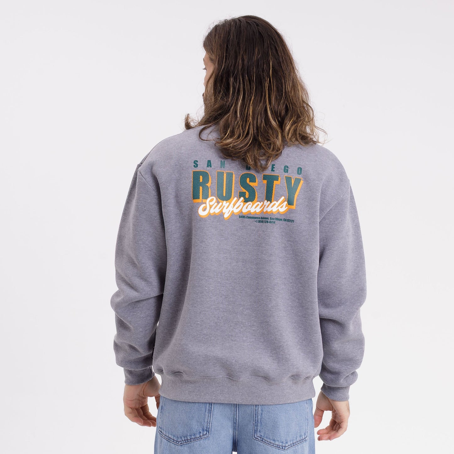 Buzo Rusty Double Shooter Crew Grey Marle