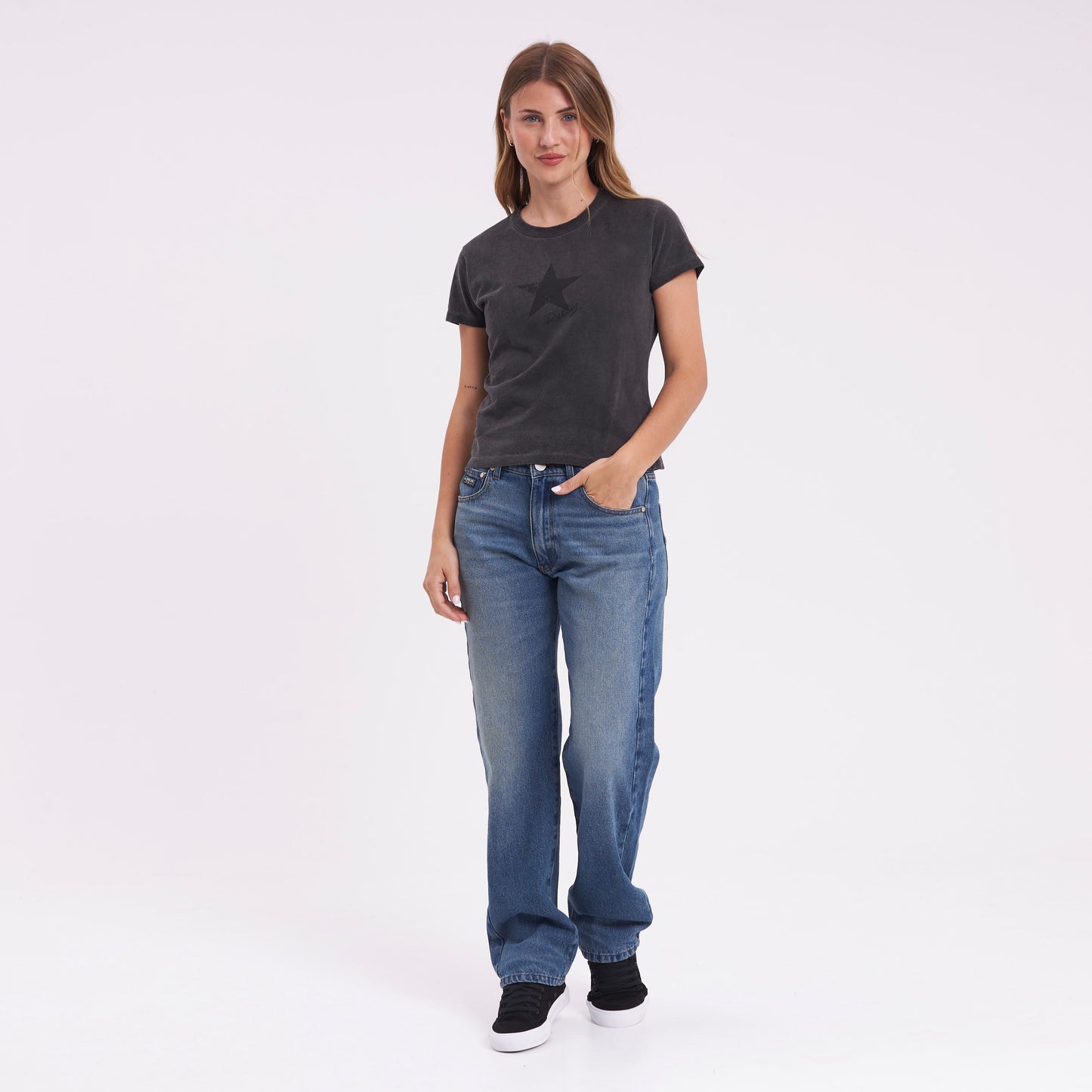Jean Rusty Drive Boyfriend Baggy Jean Ld Middy Blue