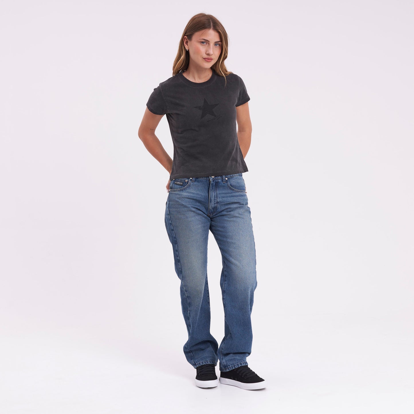 Jean Rusty Drive Boyfriend Baggy Jean Ld Middy Blue