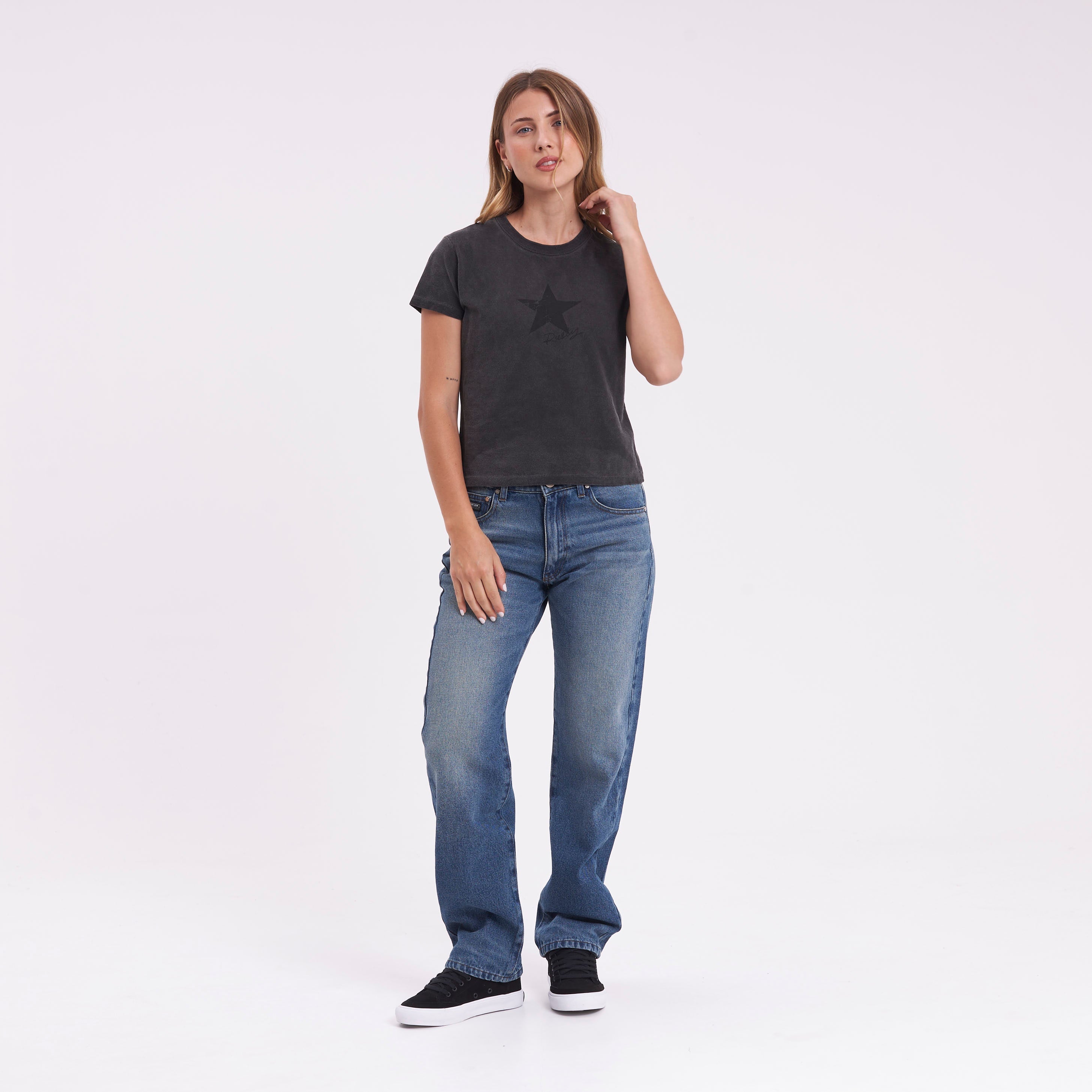 Jean Rusty Drive Boyfriend Baggy Jean Ld Middy Blue