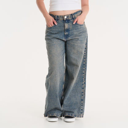 Jean Vulk Erza Wide Long Jean Blue Sand