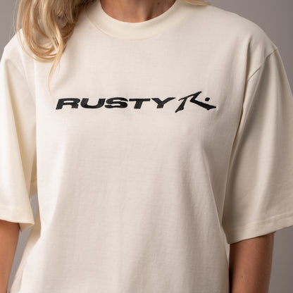 Remera Rusty Essentials Crop Boxy Fit Ld White