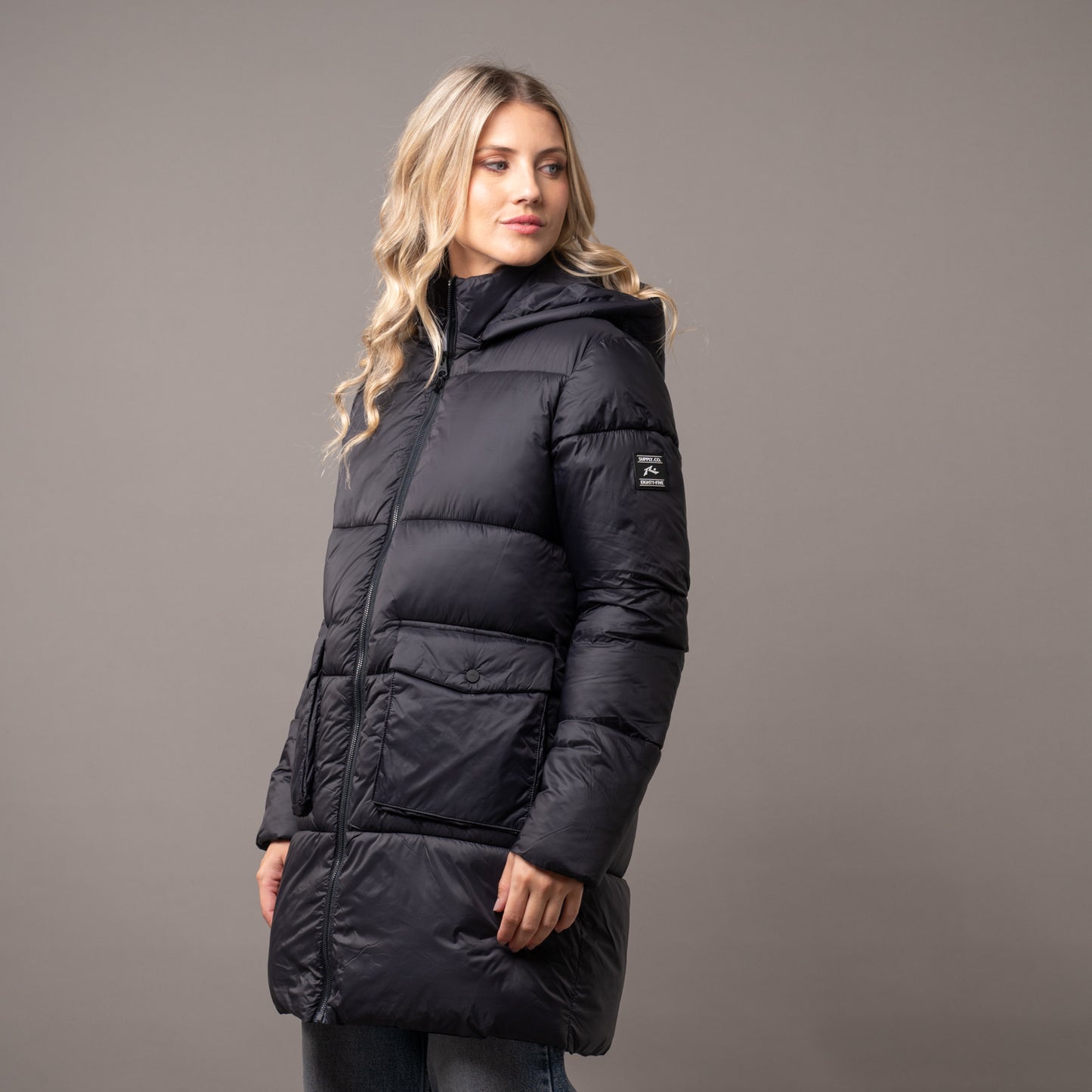Campera Abrigo Rusty Essentials Long Puffer Coat Ld* Black