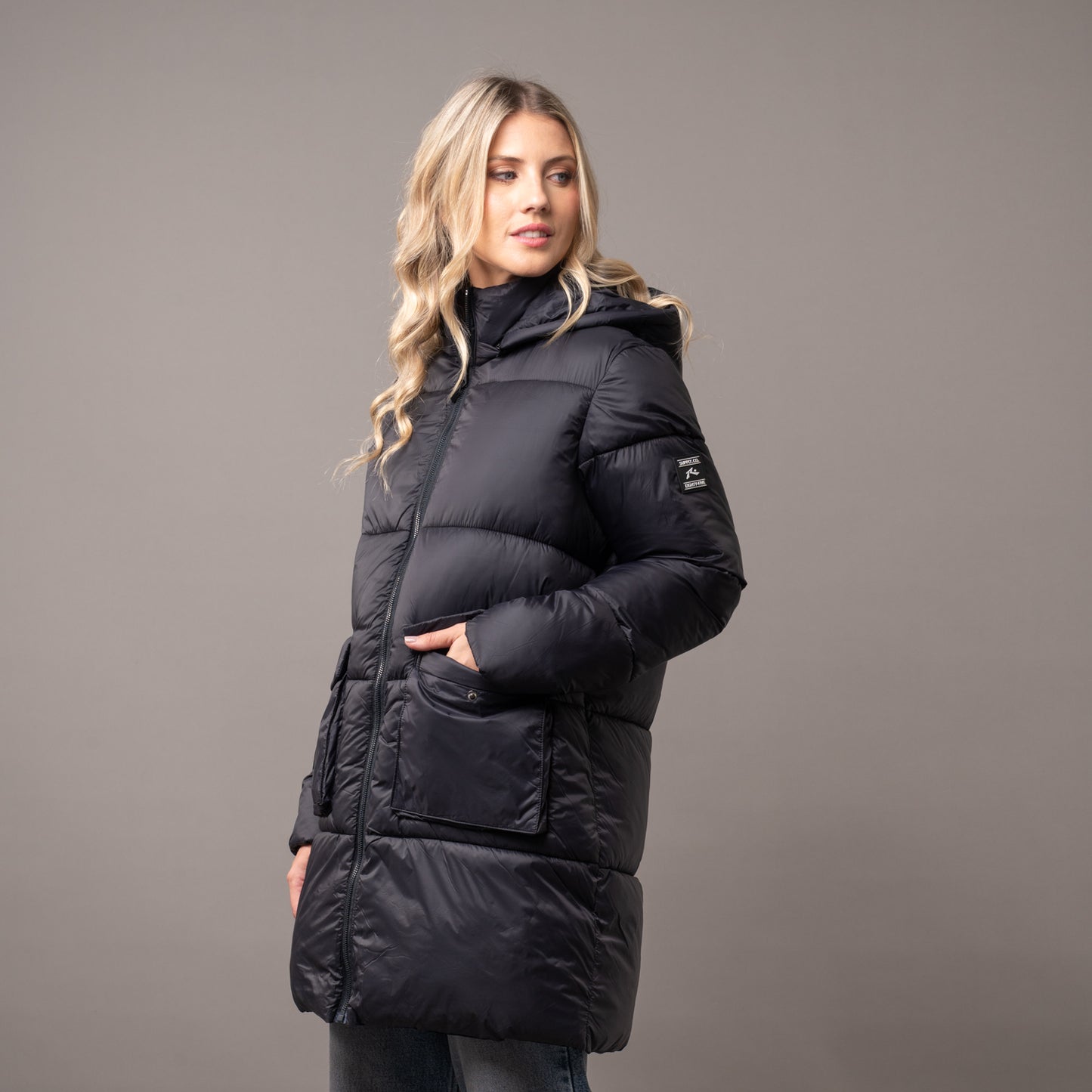 Campera Abrigo Rusty Essentials Long Puffer Coat Ld* Black