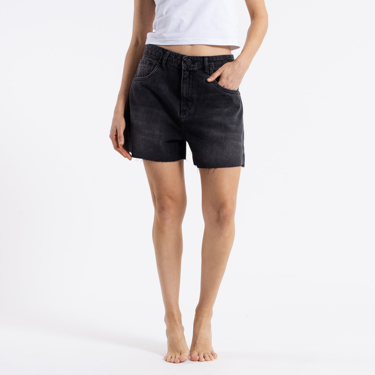 Bermuda Rusty Faded Bronks Black Short Ld Vintage Black