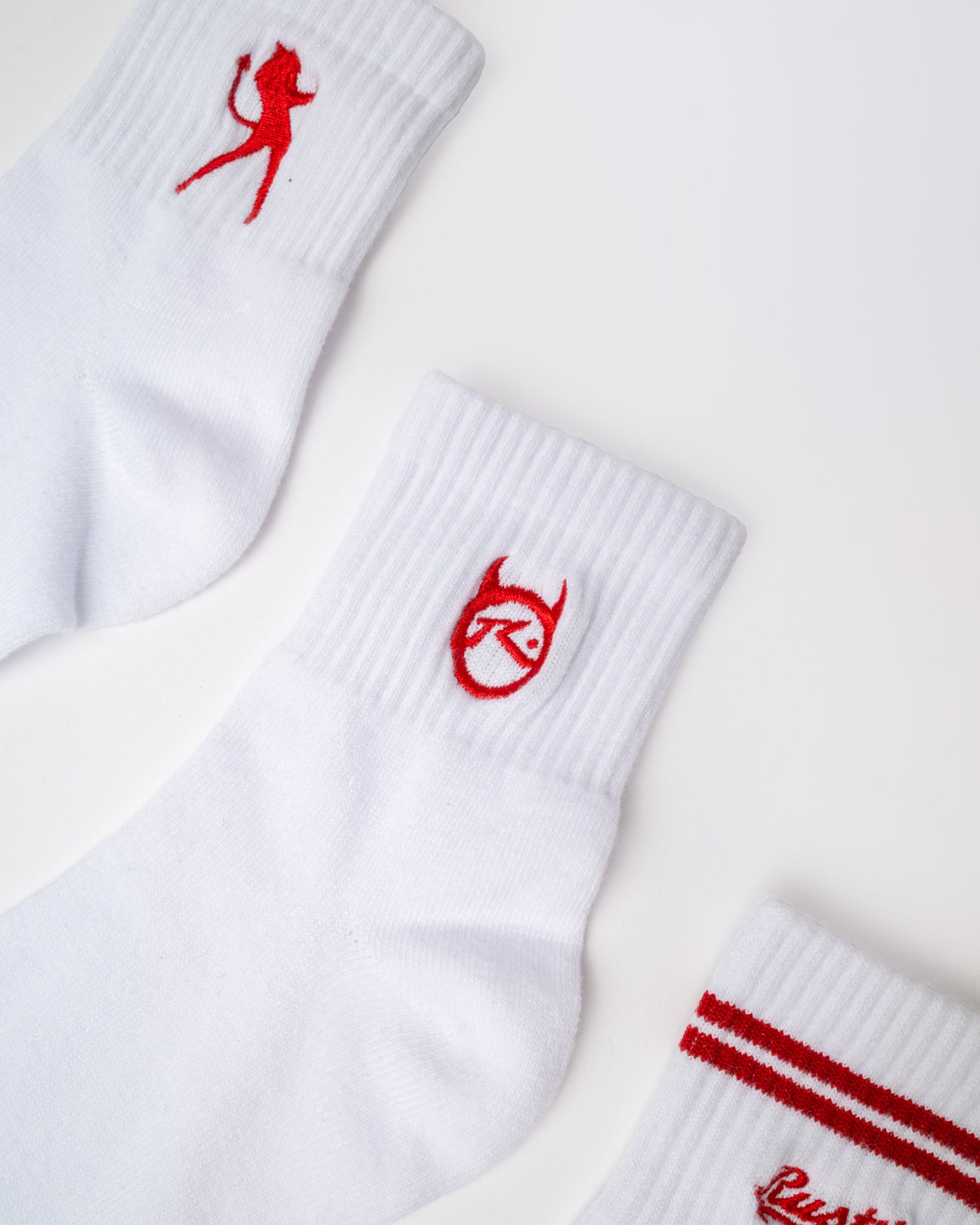 Medias Rusty Fancy Day Crew 3-Sock Pack* White