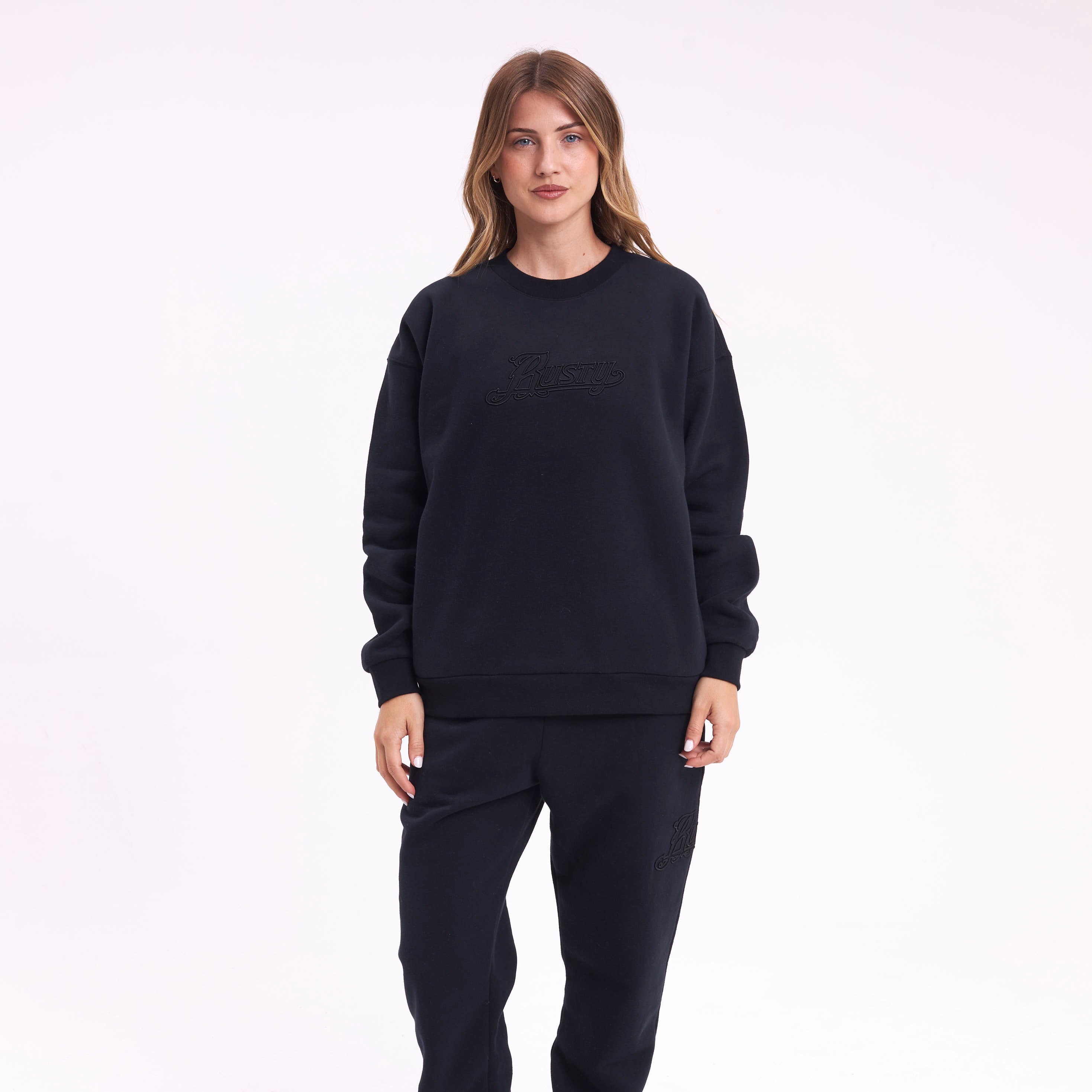 Buzo Rusty Feel Essentials Relaxed Crew Ld Black