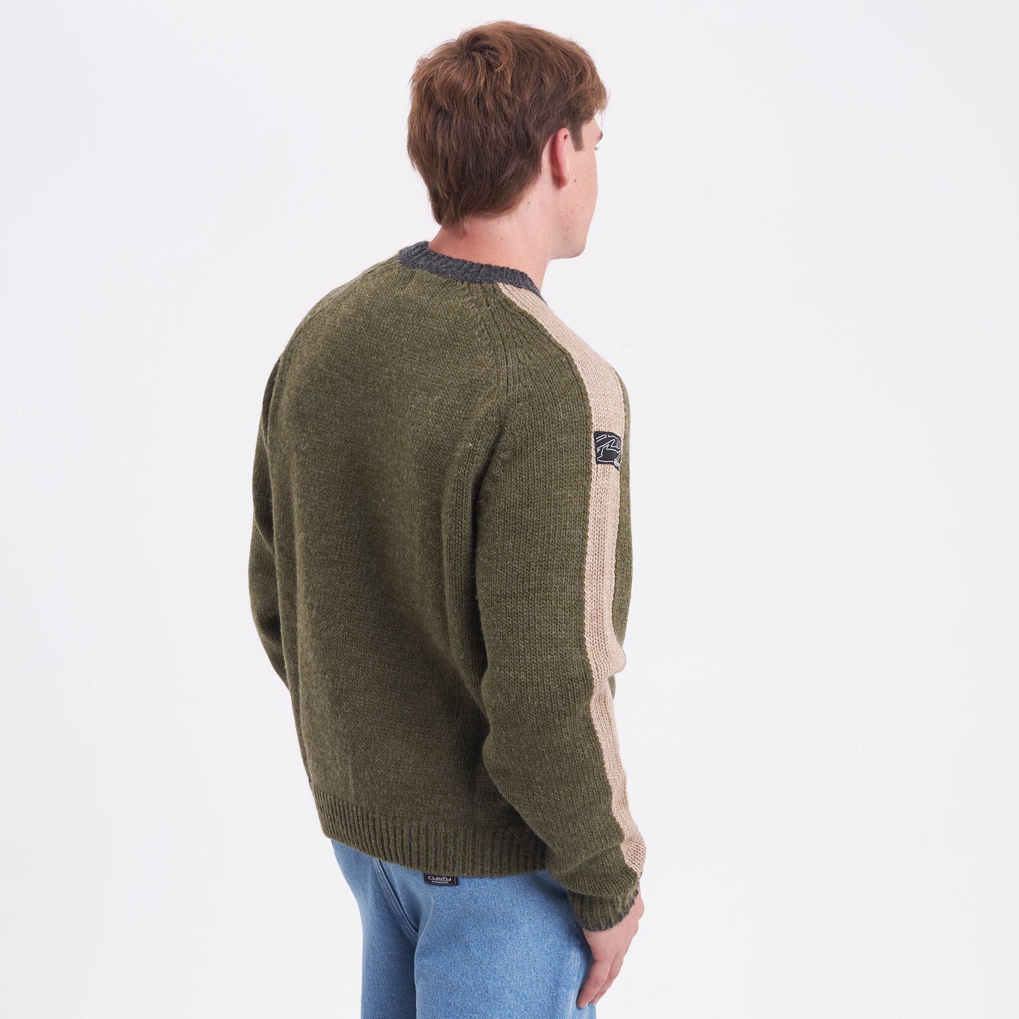 Sweater Rusty Fishermans Boxy Knitted Crew Shadow Army