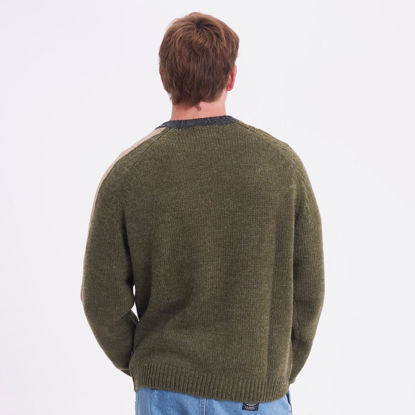 Sweater Rusty Fishermans Boxy Knitted Crew Shadow Army
