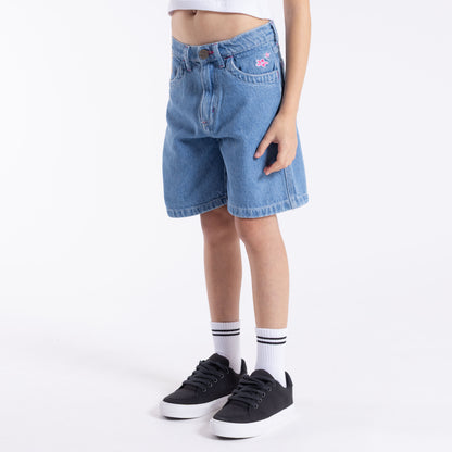 Bermuda Rusty Flip Girl Wide Denim Jort Girls Blue