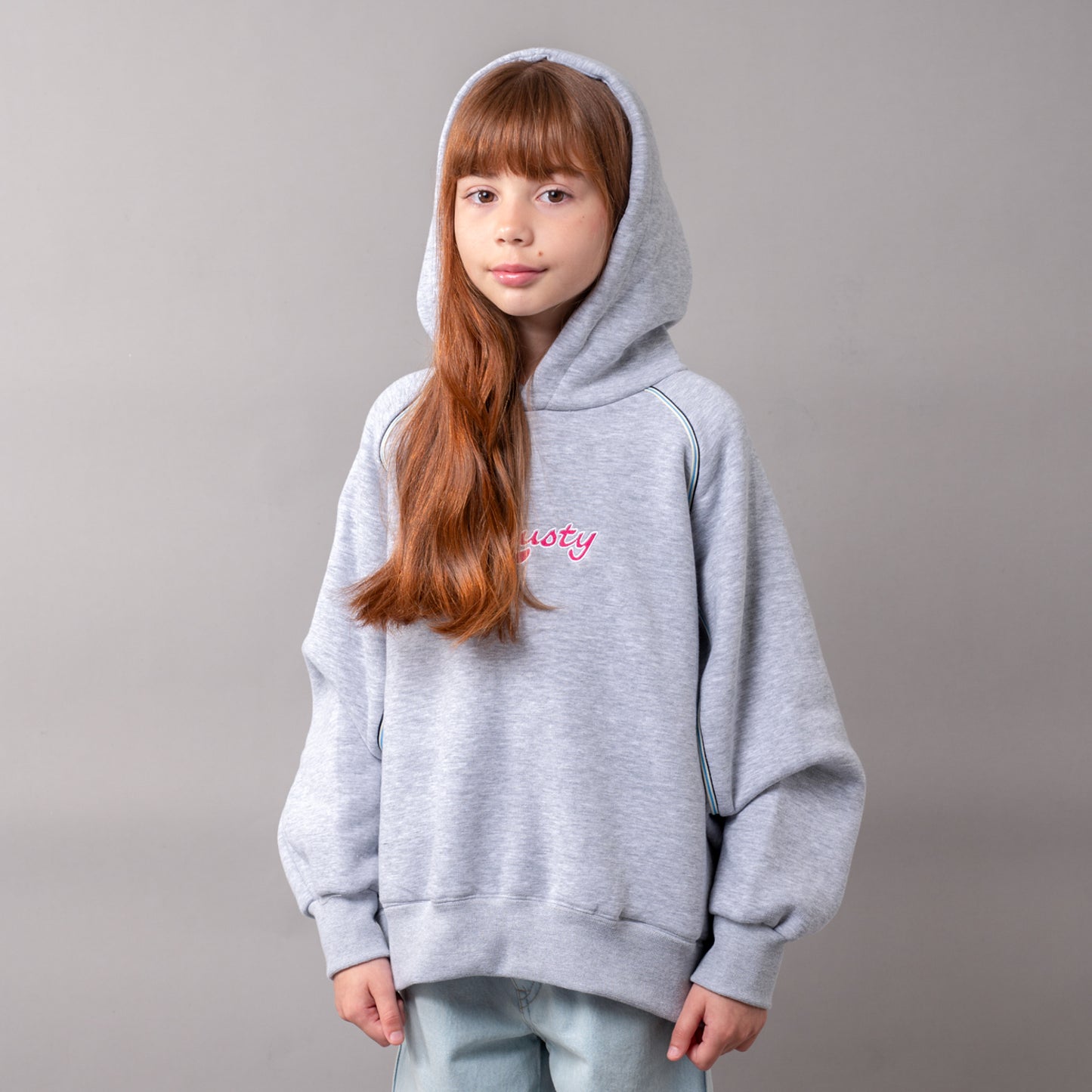 Canguro Rusty Flip Hood Girls Grey Marle