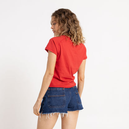 Remera Mc Rusty Flocked Up Cap Sleeve Baby Tee Ld Salsa