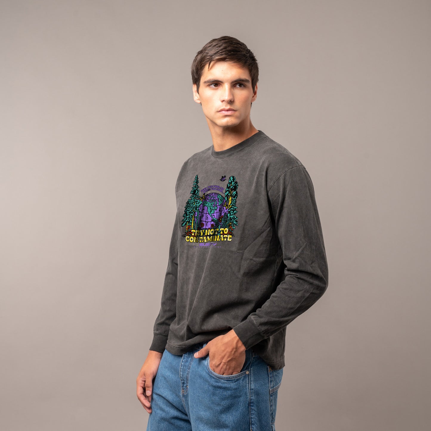Remera Rusty Fosters Ls Process Black