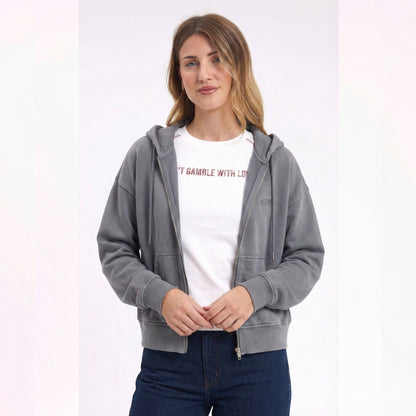 Campera Canguro Rusty Frankston Ziphood Ld Dark Grey