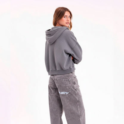 Campera Canguro Rusty Frankston Ziphood Ld Dark Grey