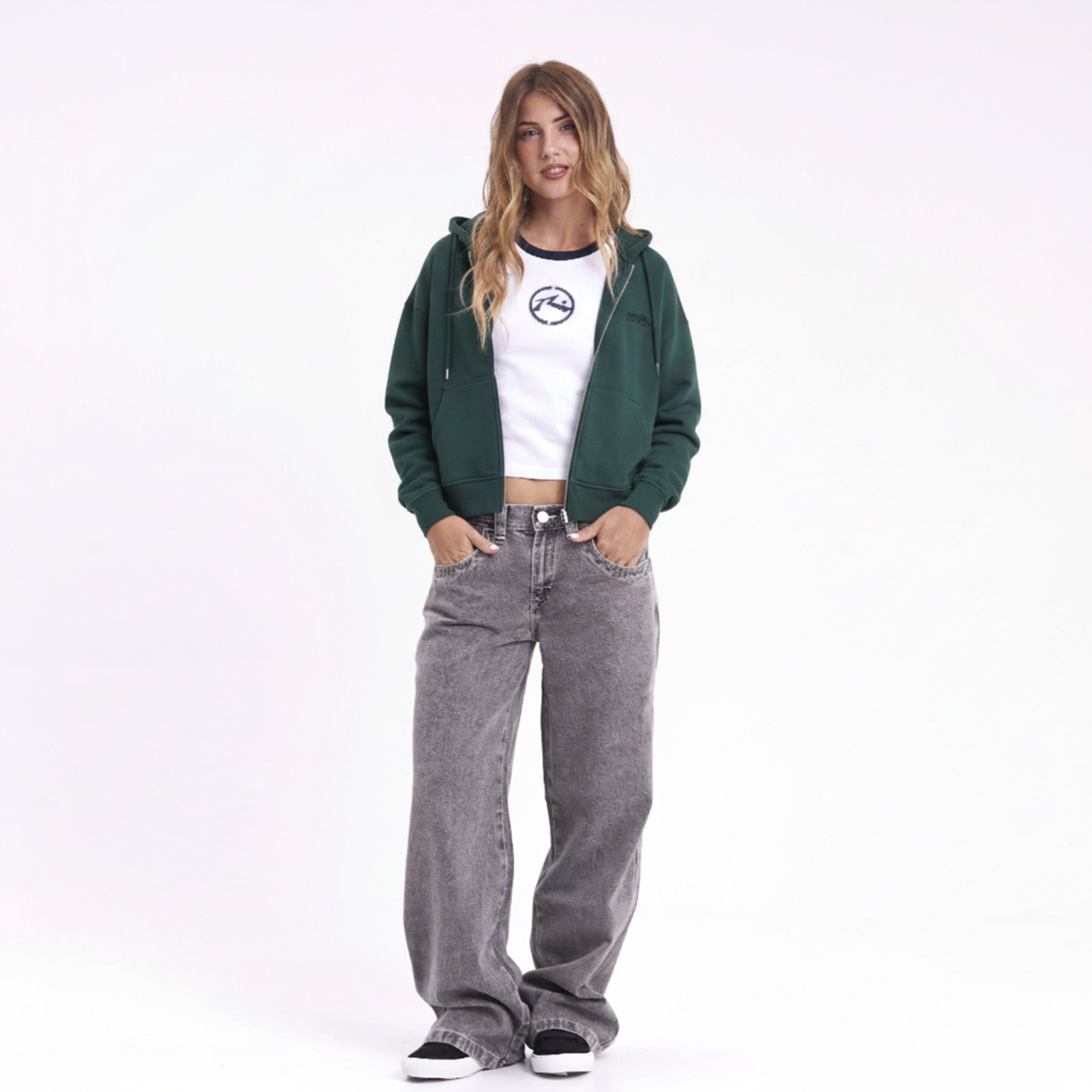 Campera Canguro Rusty Frankston Ziphood Ld Green Deep