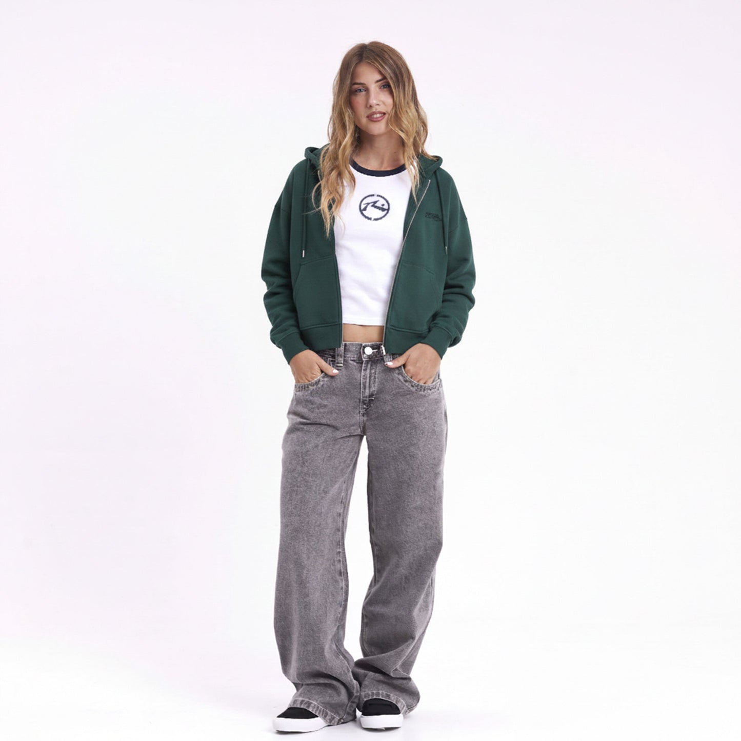 Campera Canguro Rusty Frankston Ziphood Ld Green Deep