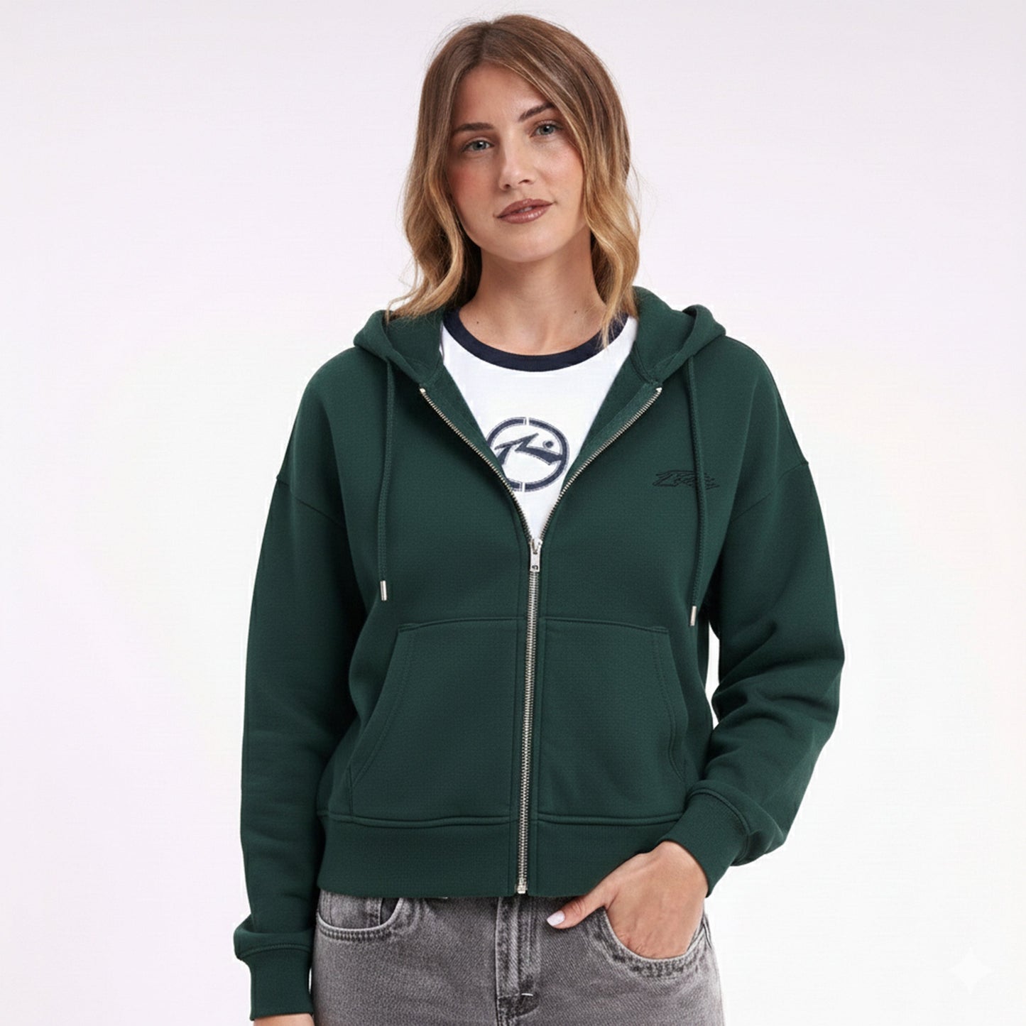 Campera Canguro Rusty Frankston Ziphood Ld Green Deep
