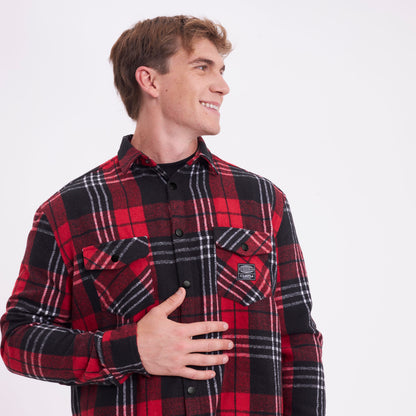 Camisa Ml Rusty Galaxie Flannel Long Sleeve Shirt Red