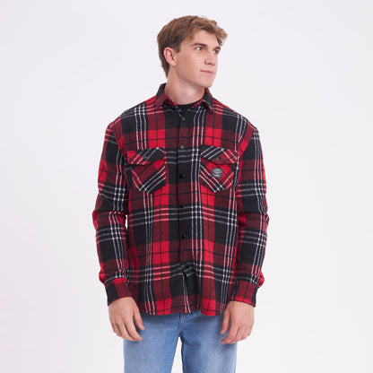Camisa Ml Rusty Galaxie Flannel Long Sleeve Shirt Red