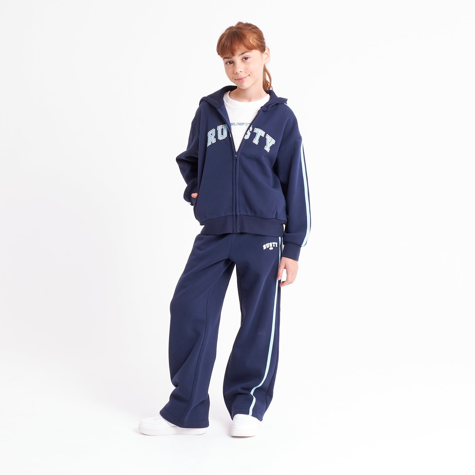 Jogging Rusty Girls Team Varsity Wide Leg Jogger Navy