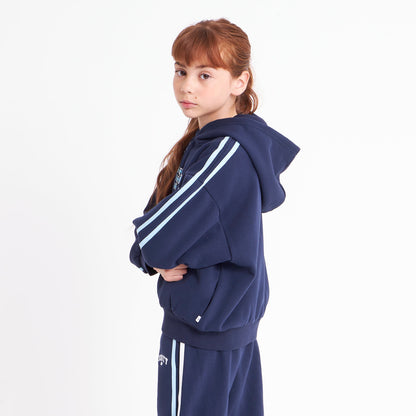 Campera Canguro Rusty Girls Team Varsity Zip Through Hood Navy