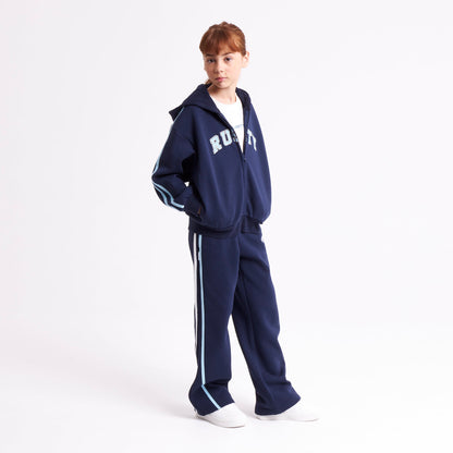 Campera Canguro Rusty Girls Team Varsity Zip Through Hood Navy