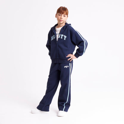 Campera Canguro Rusty Girls Team Varsity Zip Through Hood Navy