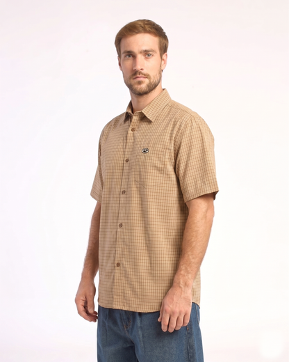 Camisa Mc Rusty Datsun Check Short Sleeve Shirt Gold Fusion