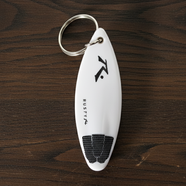 Llavero Rusty Surf Bottle Opener Keychain White