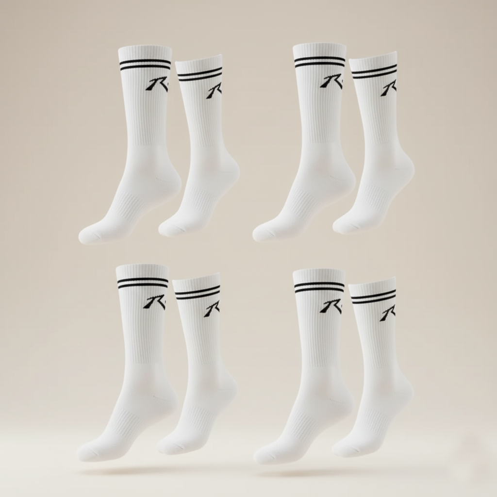 Medias Rusty Comp Mid Calf 4-Sock Pack White 1