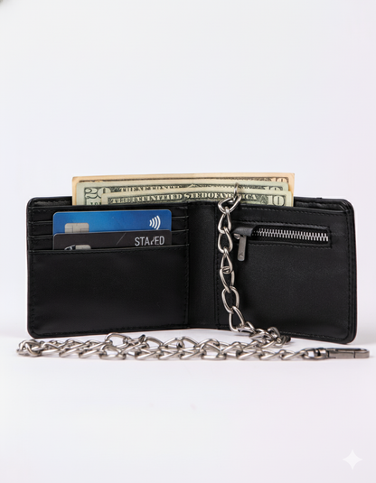 Billetera Rusty District Chain Wallet Black