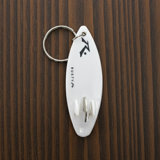 Llavero Rusty Surf Bottle Opener Keychain White