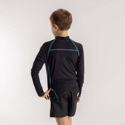 Rashie Rusty Gnaraloo Long Sleeve Surf Top Boys Black