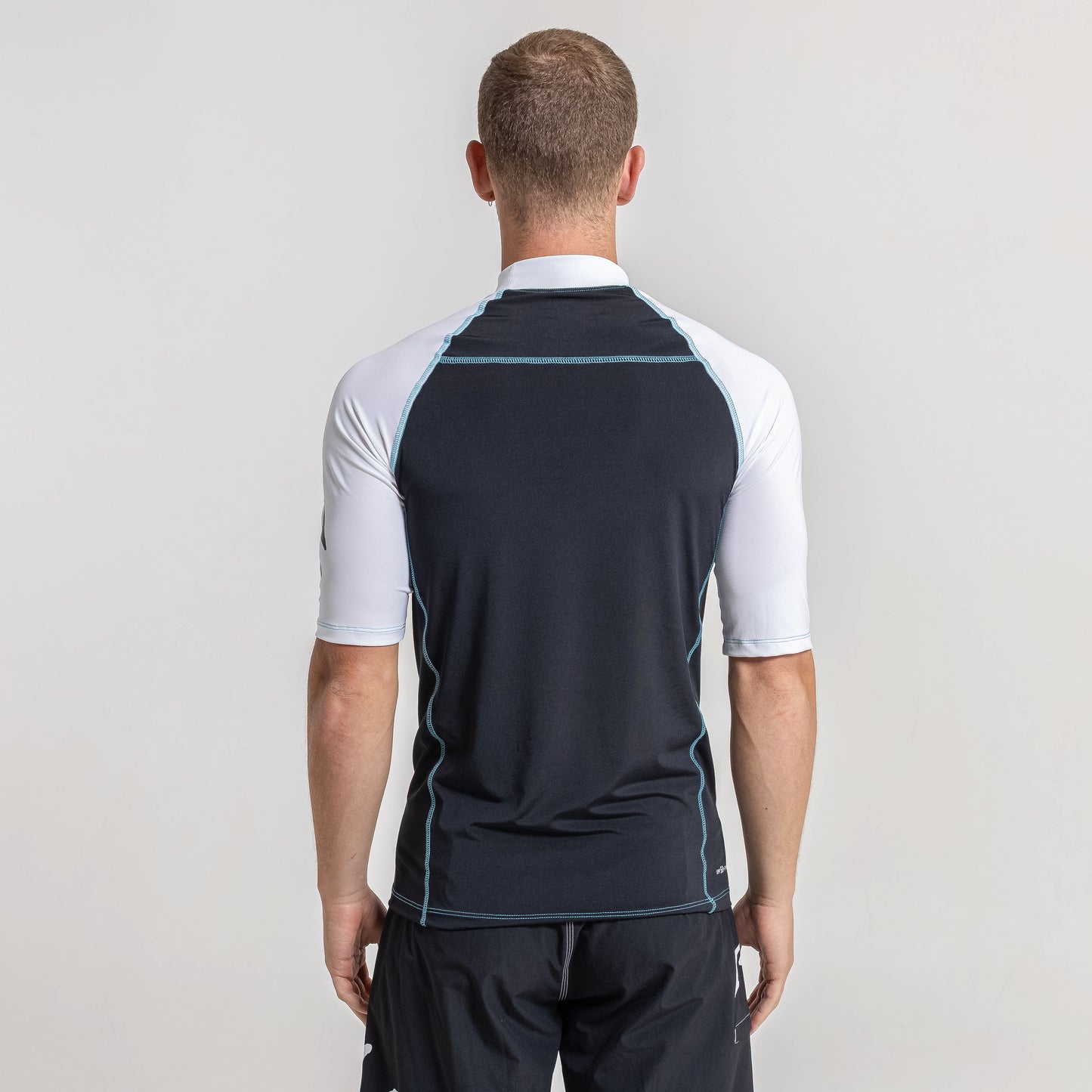 Rashie Rusty Gnaraloo Short Sleeve Surf Top Boys Black/White