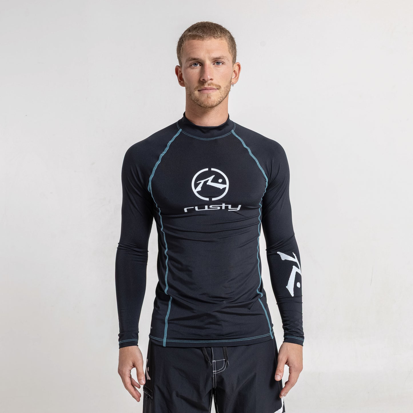 Rashie Rusty Gnaraloo Long Sleeve Surf Top Black