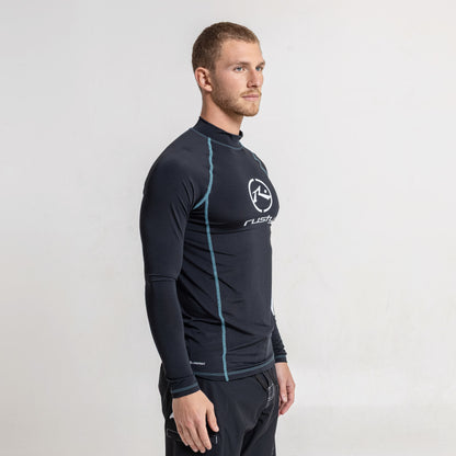 Rashie Rusty Gnaraloo Long Sleeve Surf Top Black
