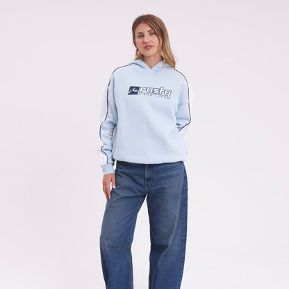 Canguro Rusty Hailstone Oversized Hooded Fleece Retro Blue