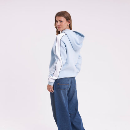 Canguro Rusty Hailstone Oversized Hooded Fleece Retro Blue