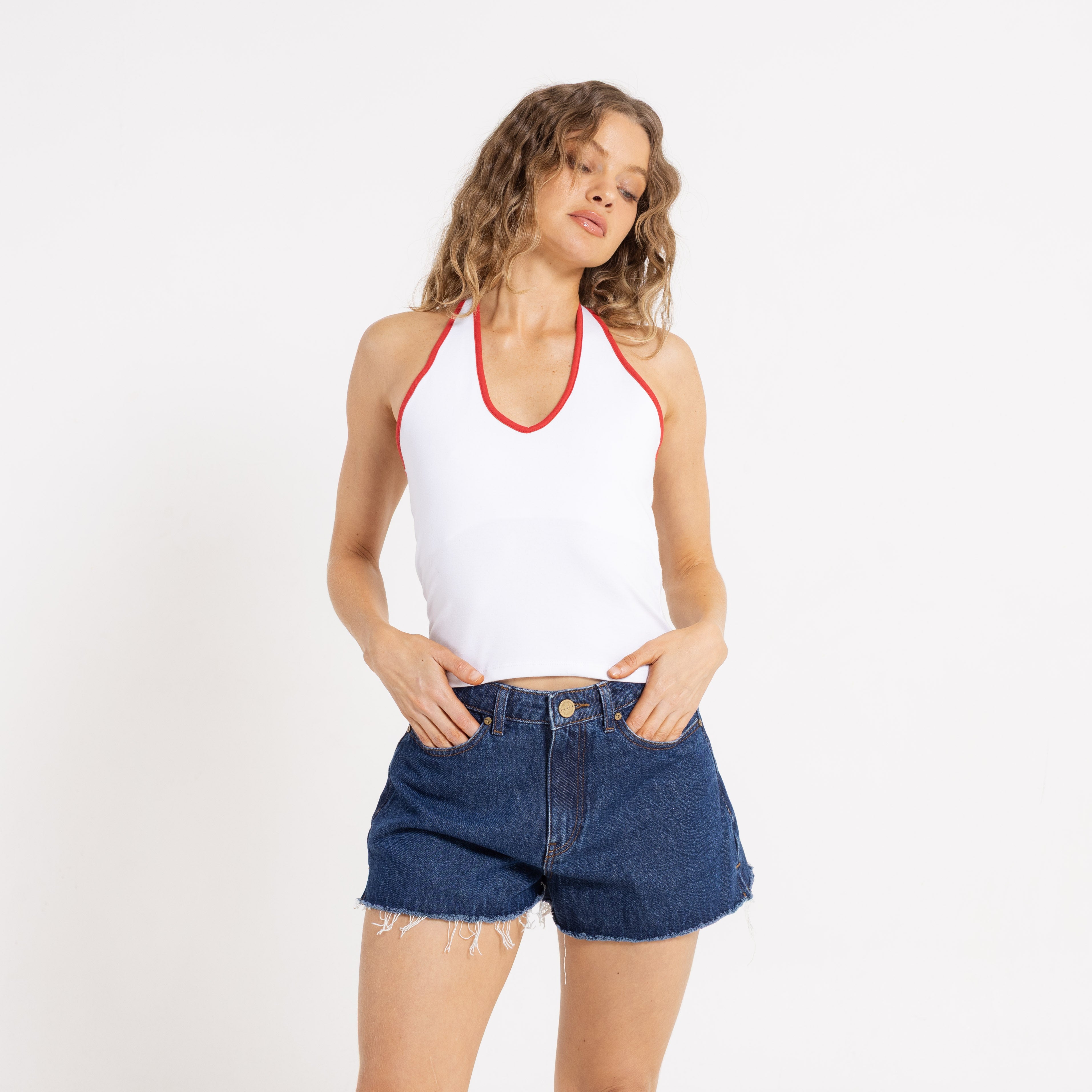Fashion Top Rusty Halley Halter Top Ld Off White