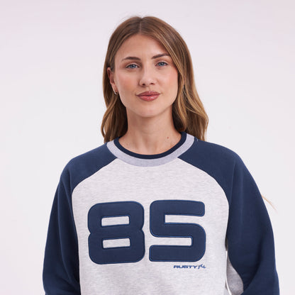 Buzo Rusty Harvest Cropped Crew Fleece Ld Grey Marle